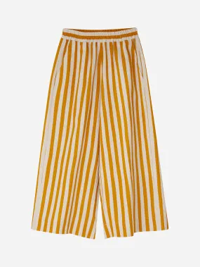 Mustard Yellow Stripe Wide Leg Trousers