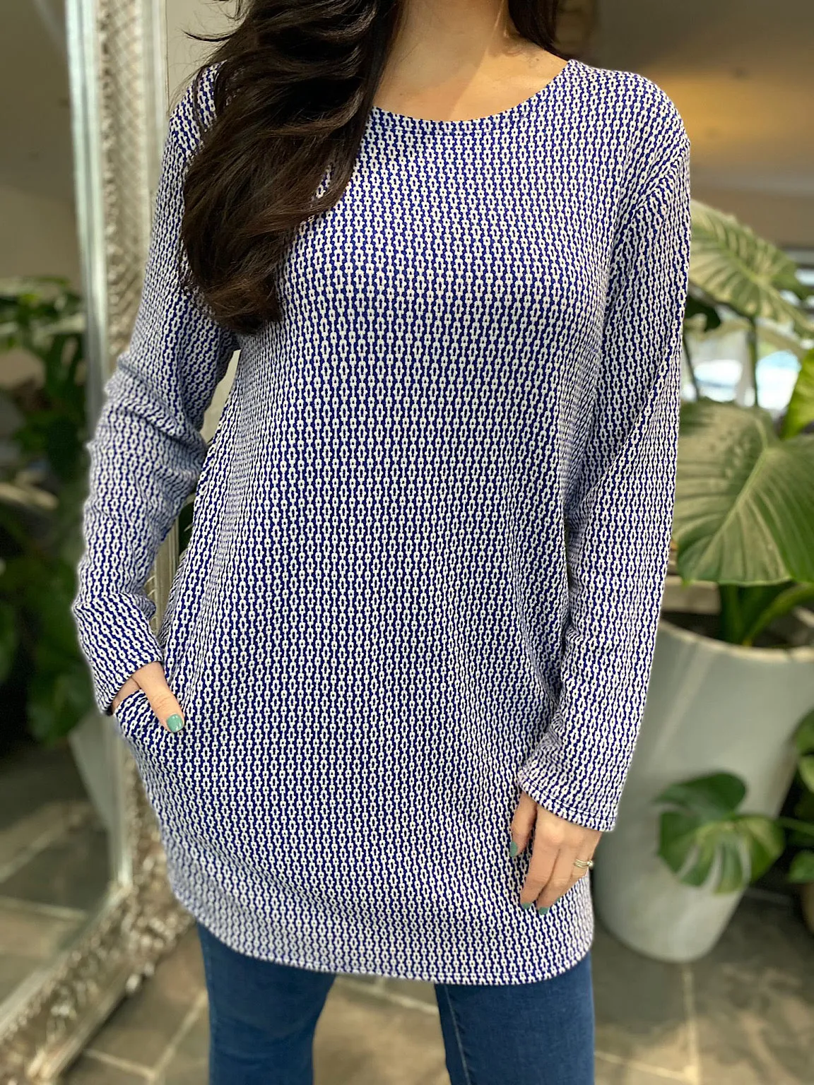 Navy Round Neck Tunic Rosy