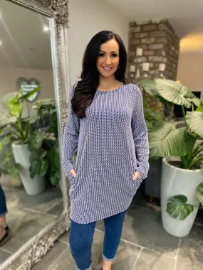 Navy Round Neck Tunic Rosy