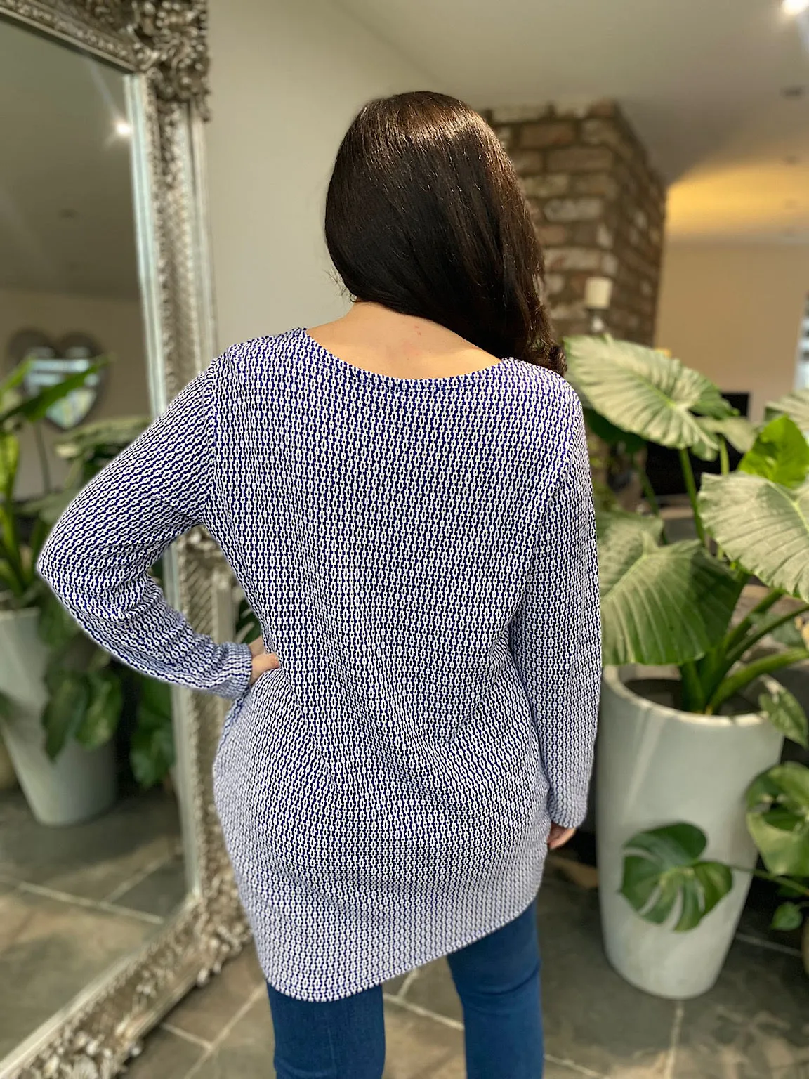 Navy Round Neck Tunic Rosy