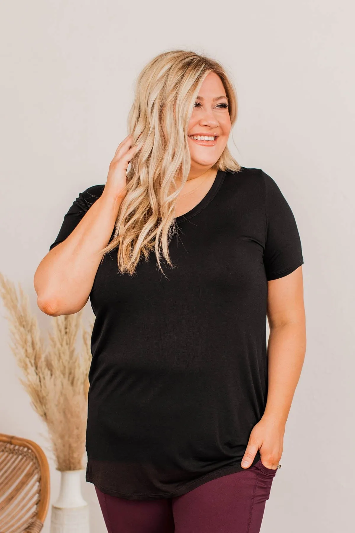 Never Gonna Stop Short Sleeve Top- Black