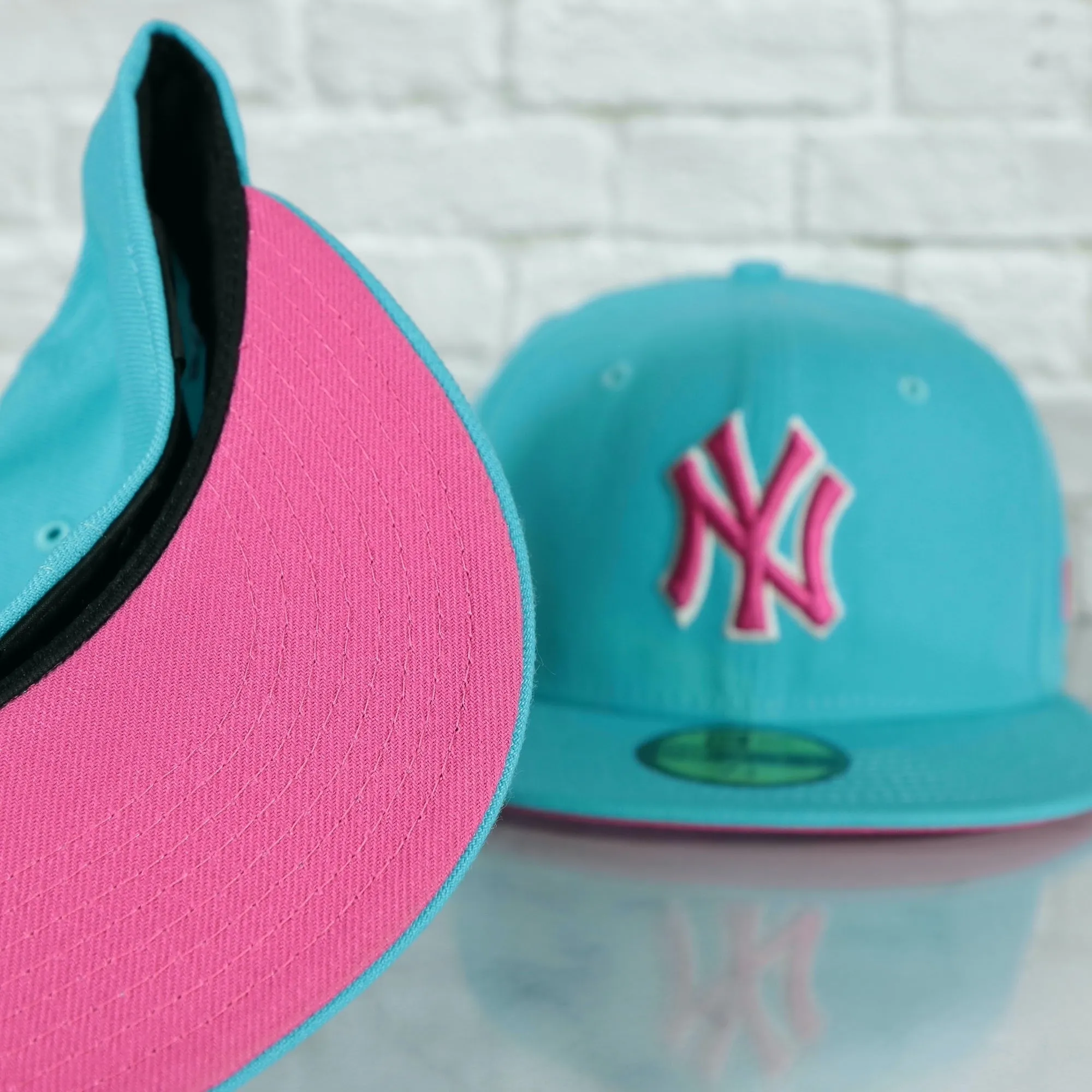 New York Yankees Cooperstown 2008 All Star Game Magenta Under Bottom 59FIFTY Fitted Cap | Vice Blue Pack