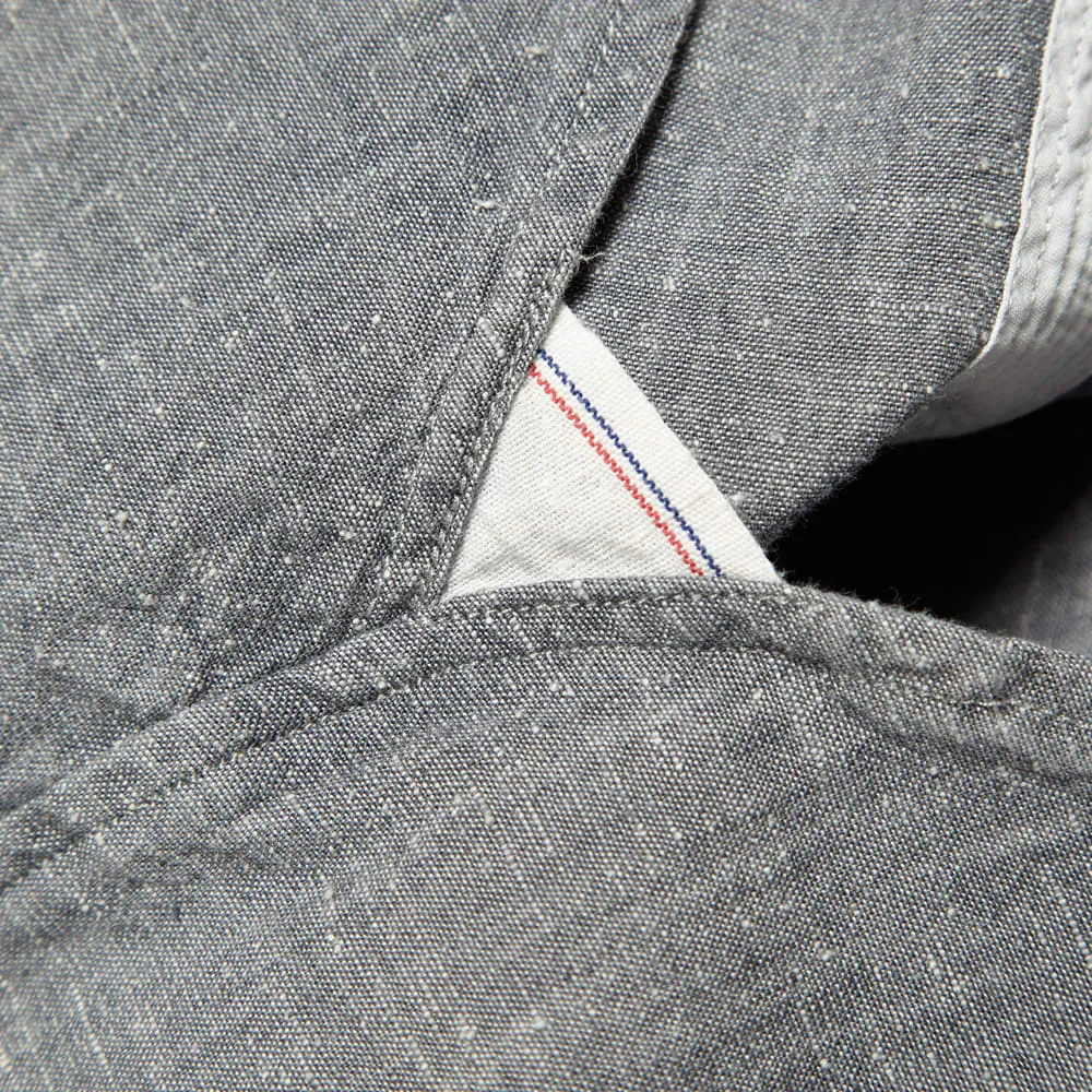 Officine Generale Button Down Japanese Slub Chambray ShirtGrey