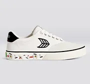 PEANUTS NAIOCA PRO Snoopy Skate Vintage White Suede Off-White Canvas Black Logo Sneaker Women