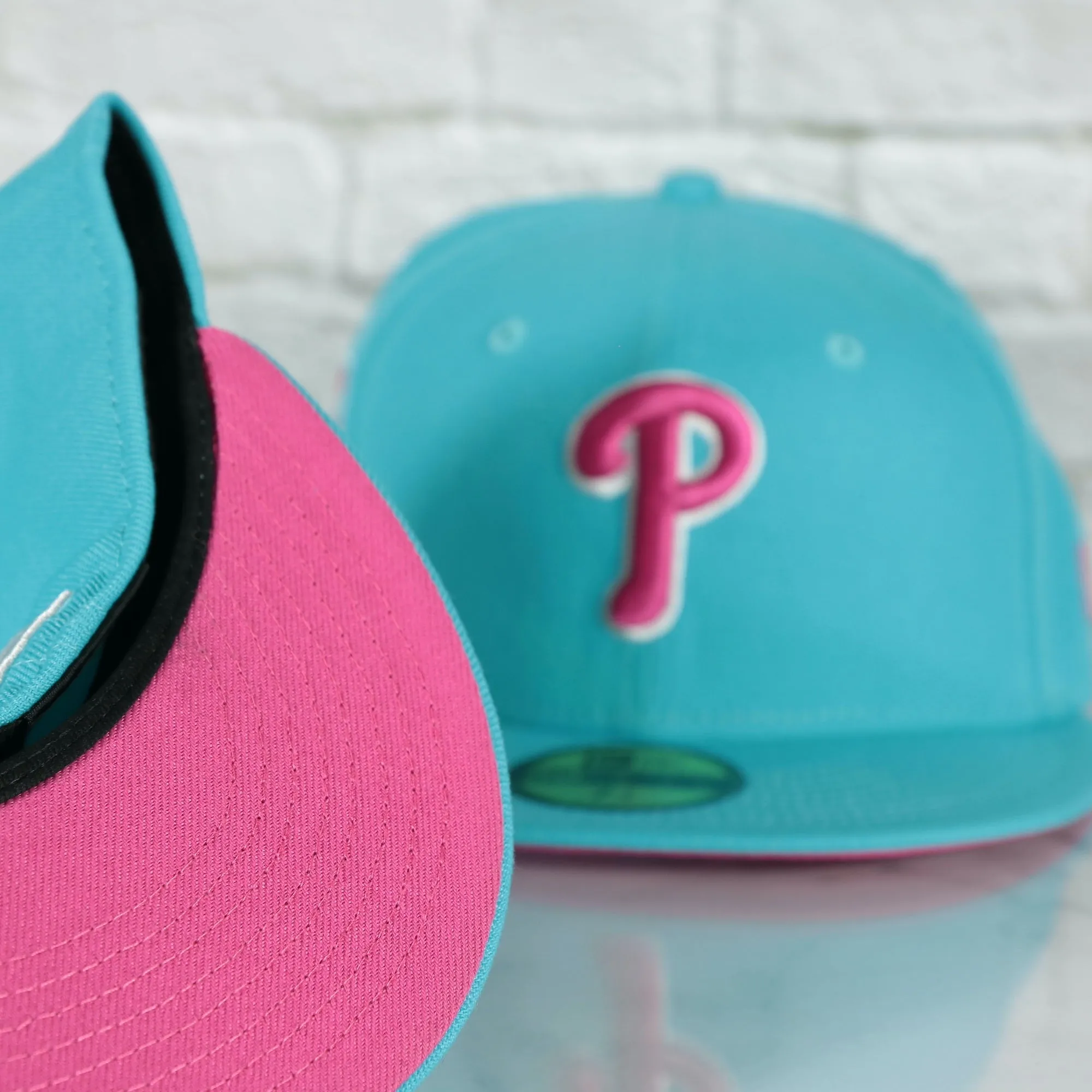 Philadelphia Phillies 1996 All Star Game Magenta Bottom 59FIFTY Fitted Cap | Vice Blue Pack