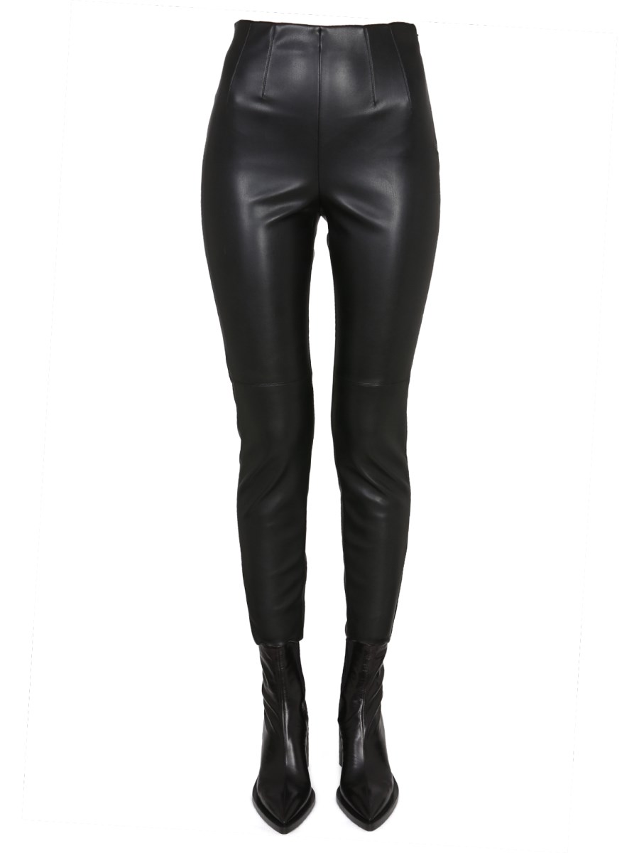 PHILOSOPHY DI LORENZO SERAFINI    FAUX LEATHER LEGGINGS WITH STITCHING