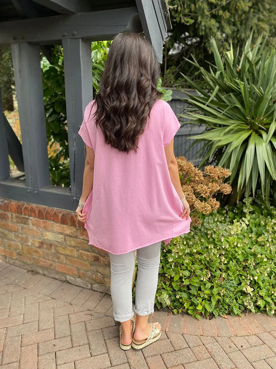 Pink Hankey Hem Pocket Top Harriet