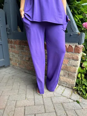 Purple Wide Leg Relaxed Trousers Tammy