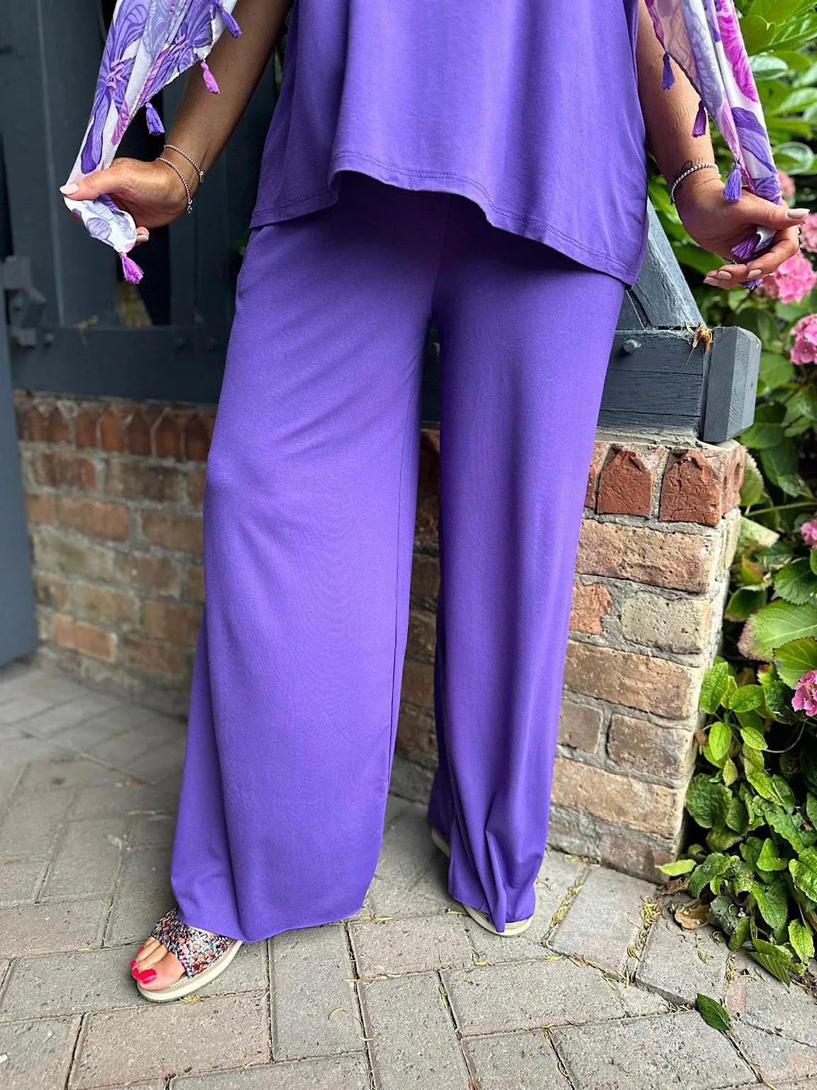 Purple Wide Leg Relaxed Trousers Tammy