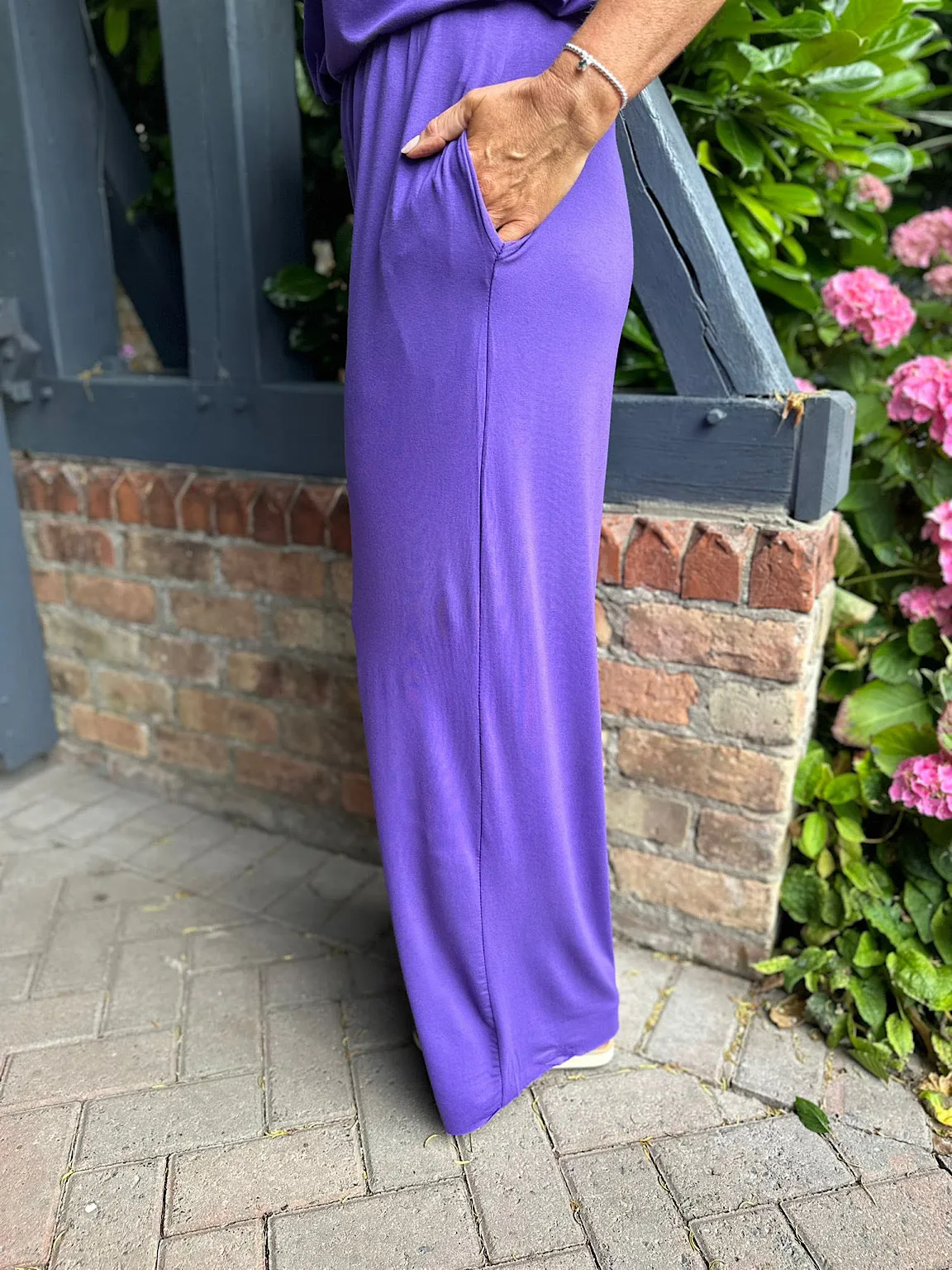 Purple Wide Leg Relaxed Trousers Tammy