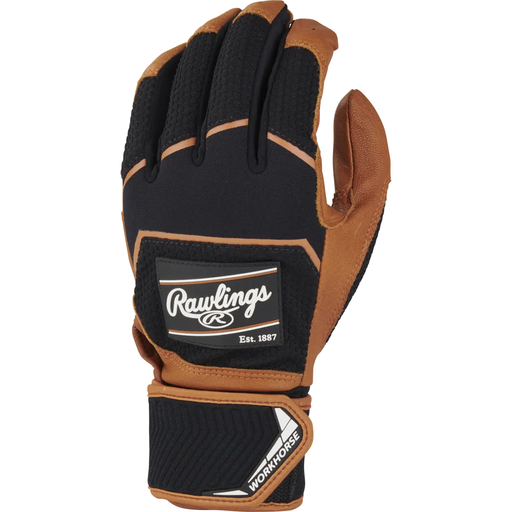 Rawlings Workhorse Adult Batting Gloves with Compression Strap: WHC2BG