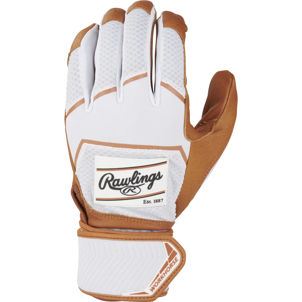 Rawlings Workhorse Adult Batting Gloves with Compression Strap: WHC2BG