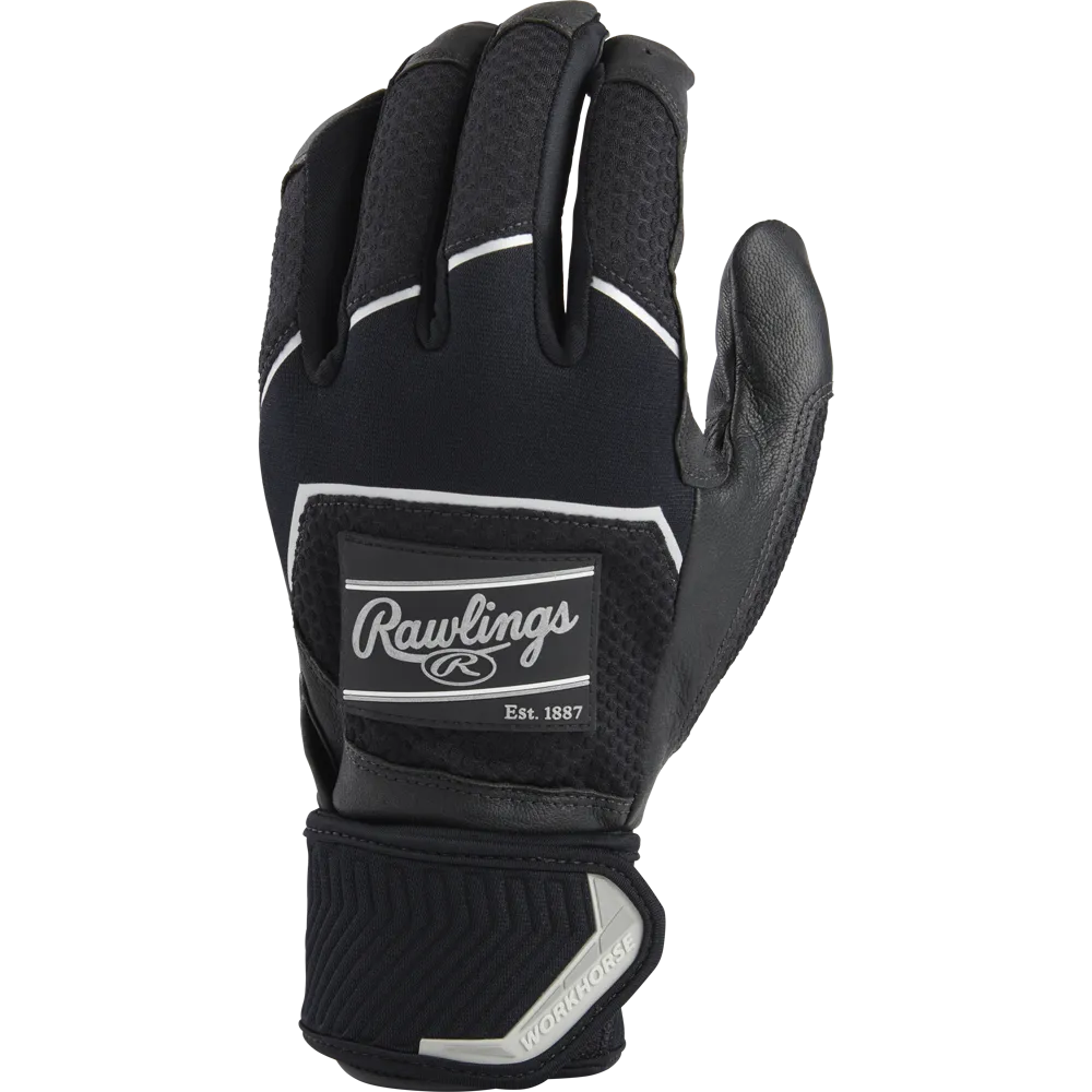 Rawlings Workhorse Adult Batting Gloves with Compression Strap: WHC2BG