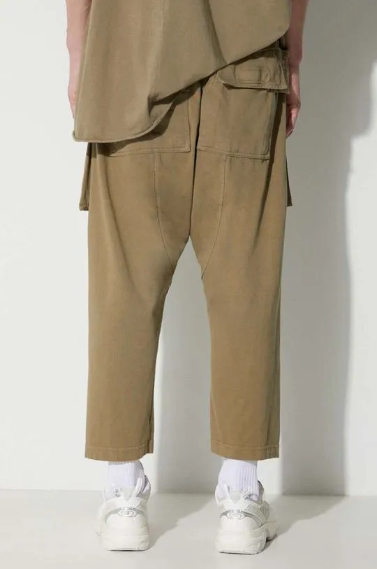 Rick Owens cotton trousers green color