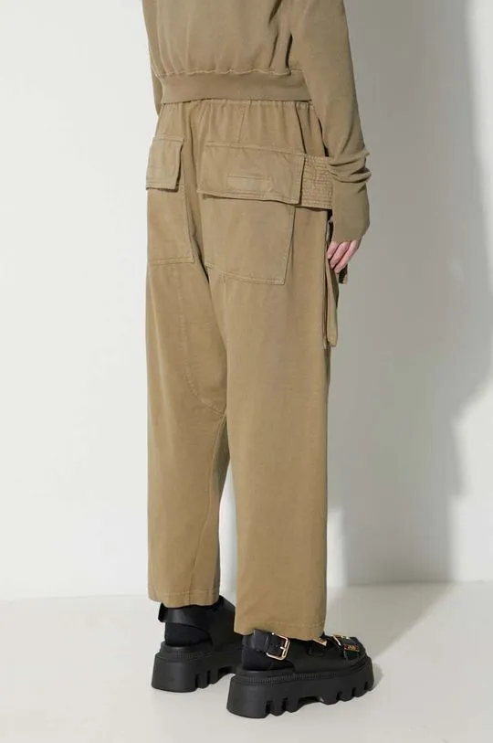 Rick Owens cotton trousers green color