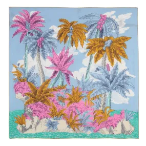 Robinson Small Silk Scarf in Blue - Inoui Editions