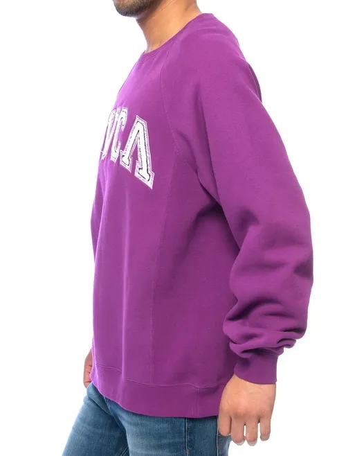 RVCA  |Crew Neck Long Sleeves Plain Logo Sweatshirts