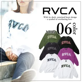 RVCA  |Crew Neck Long Sleeves Plain Logo Sweatshirts