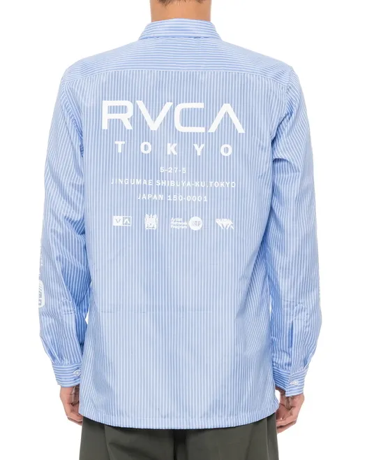 RVCA  |Long Sleeves Plain Logo Shirts