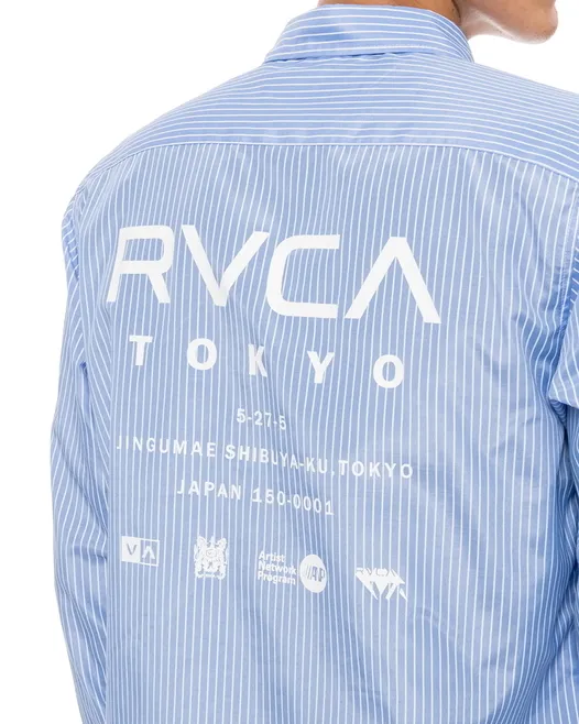 RVCA  |Long Sleeves Plain Logo Shirts