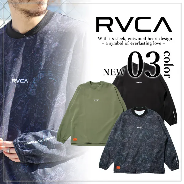 RVCA  |Long Sleeves Plain Logo Sweatshirts