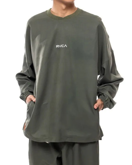 RVCA  |Long Sleeves Plain Logo Sweatshirts