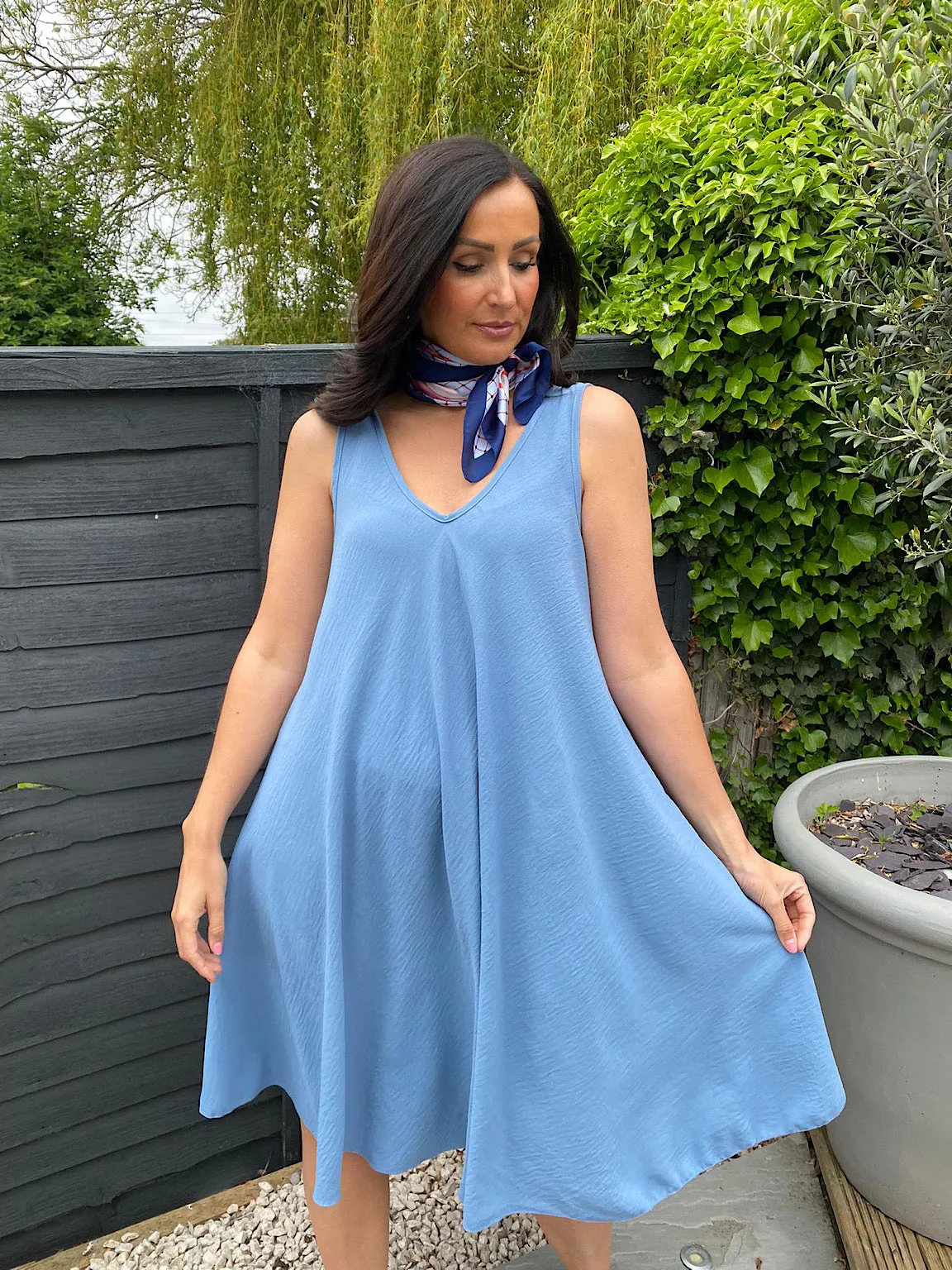 Sleeveless V Neck Dress Cleo