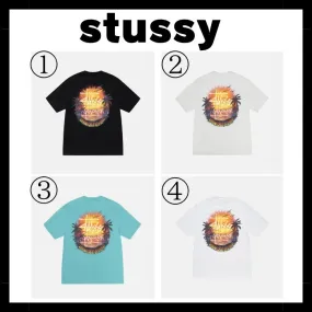 STUSSY  |Crew Neck Pullovers Unisex Street Style Cotton Short Sleeves