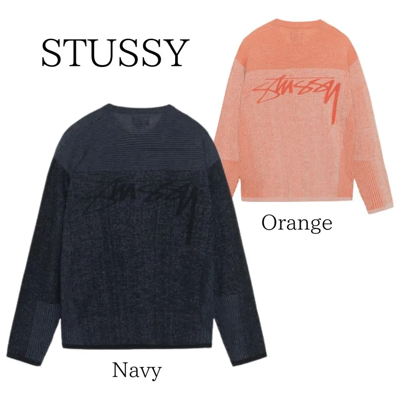 STUSSY  |Crew Neck Pullovers Unisex Wool Nylon Street Style