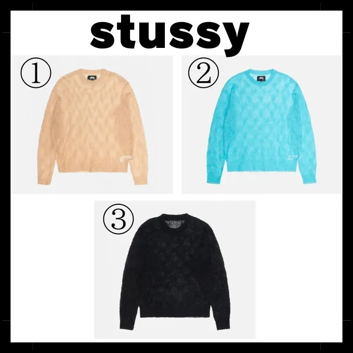 STUSSY  |Pullovers Unisex Street Style Long Sleeves Plain Logo