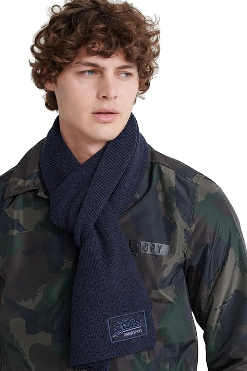 Superdry Orange Label Scarf Navy Grit