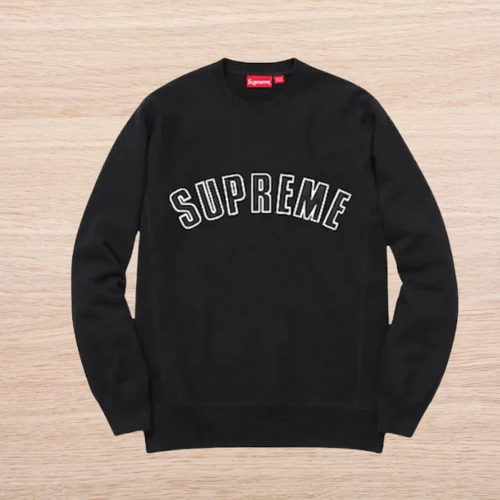 Supreme  |Long Sleeves Plain Logo Sweatshirts