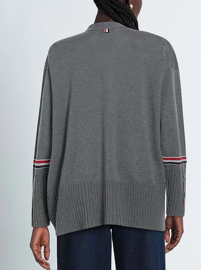 THOM BROWNE  |Long Sleeves Logo Cardigans