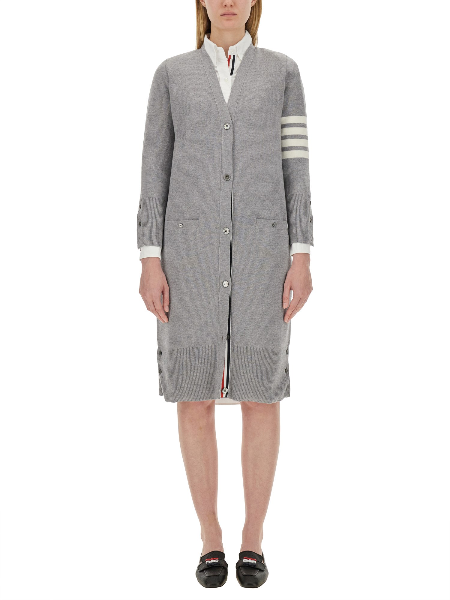 THOM BROWNE    WOOL CARDIGAN DRESS