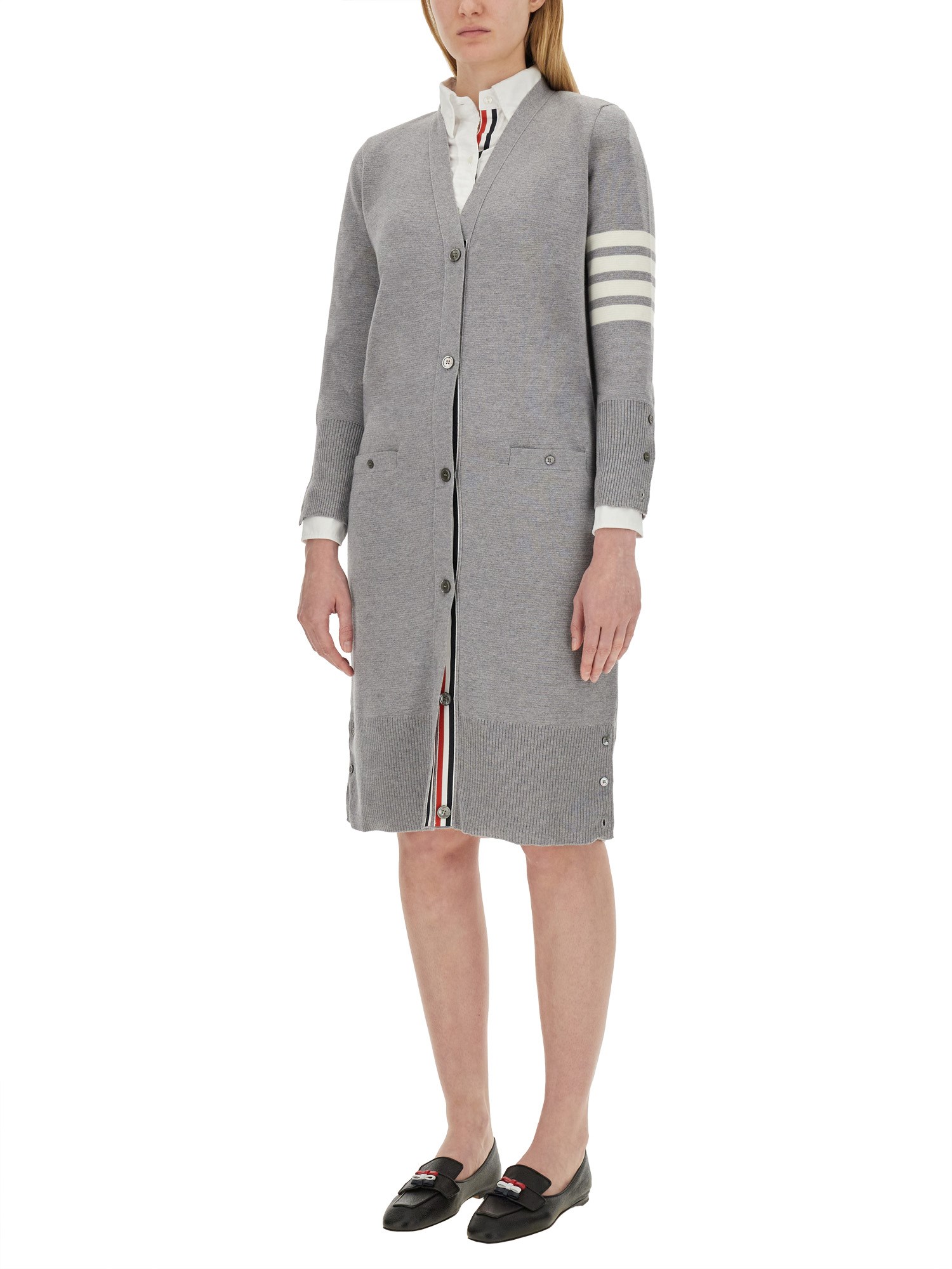 THOM BROWNE    WOOL CARDIGAN DRESS