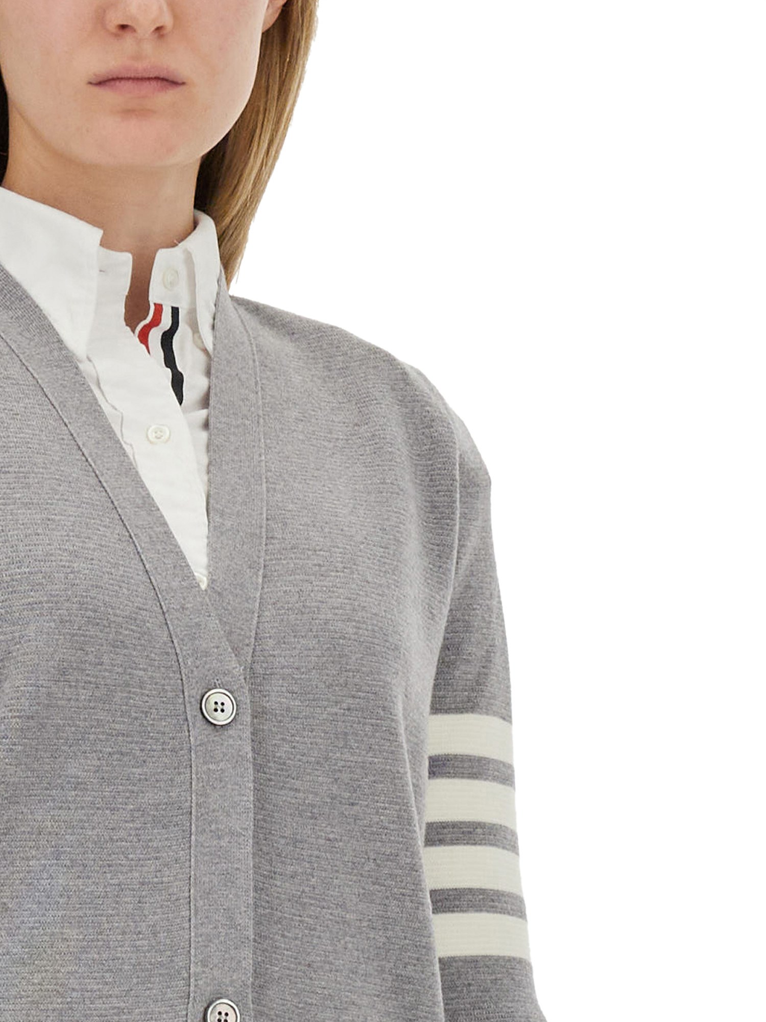 THOM BROWNE    WOOL CARDIGAN DRESS