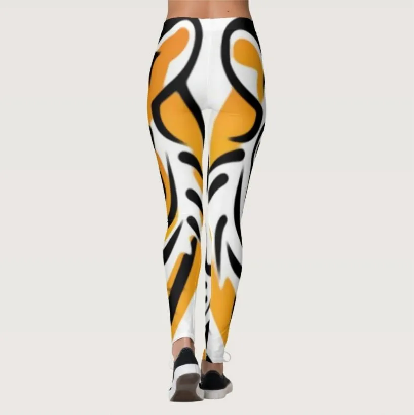 Tiger Pattern Digital Printed Elastic Force Polyester Sportswear Leggings