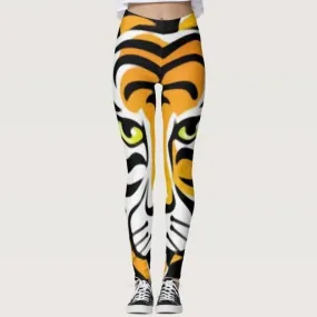 Tiger Pattern Digital Printed Elastic Force Polyester Sportswear Leggings