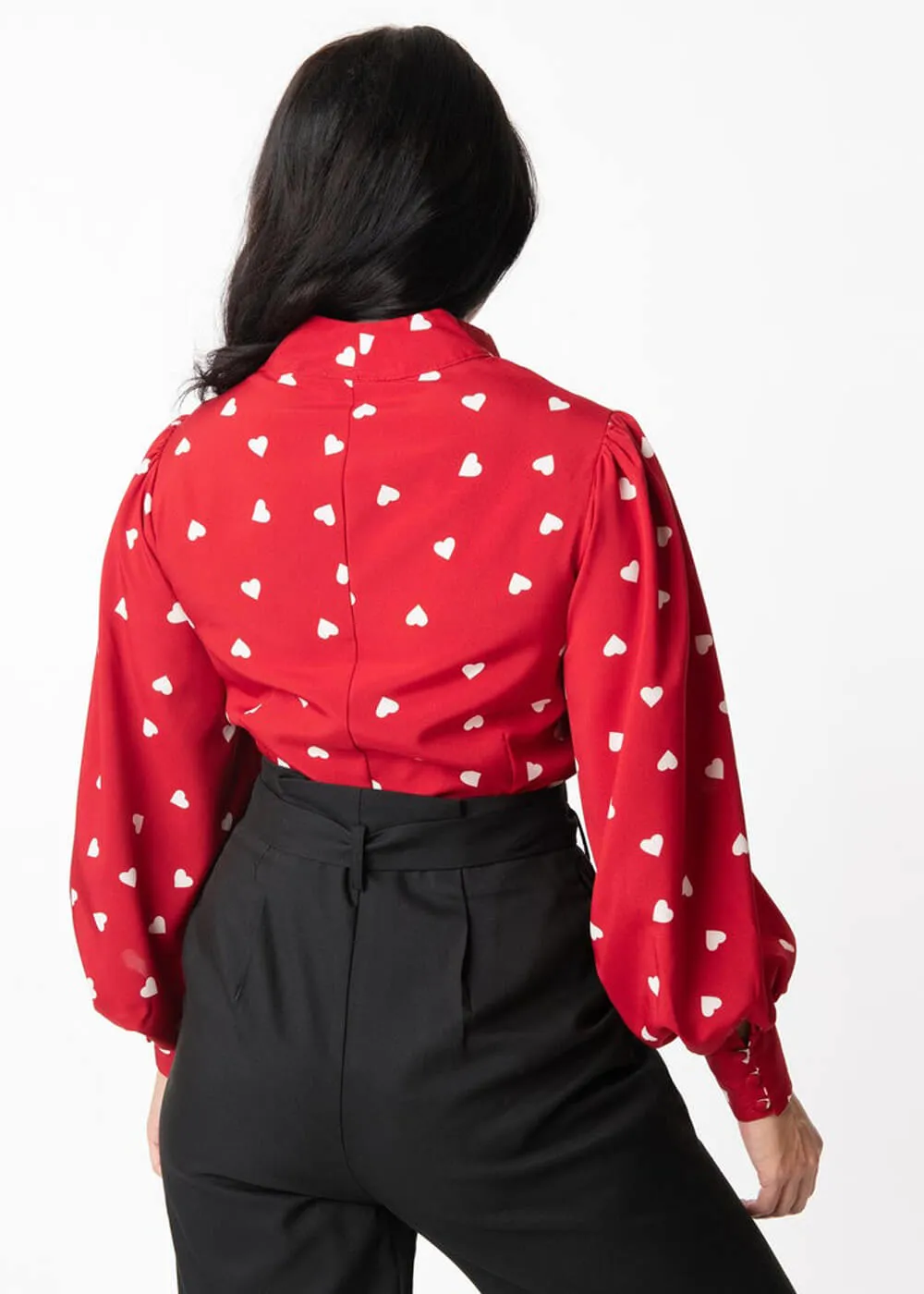 Unique Vintage Gwen Heart 40's Blouse Red