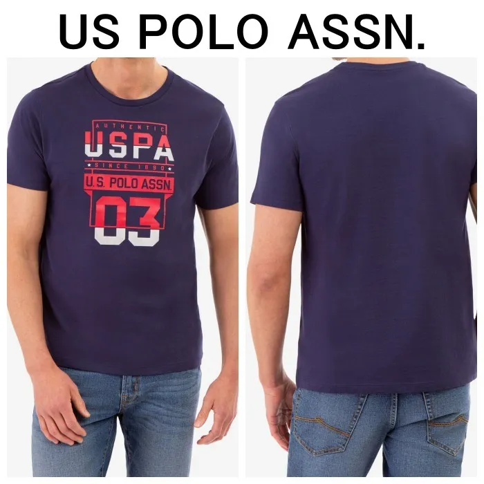 US POLO ASSN.  |Crew Neck Pullovers Street Style Short Sleeves Logo