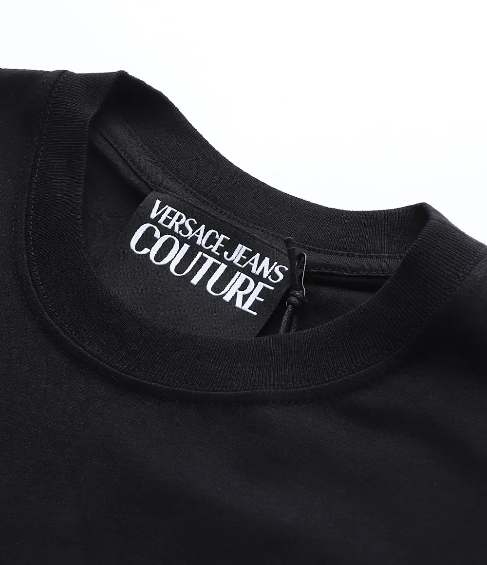 VERSACE JEANS  |Crew Neck Pullovers Unisex Street Style Cotton Short Sleeves