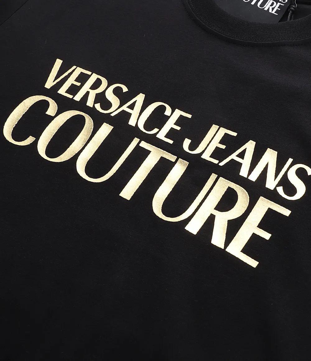 VERSACE JEANS  |Crew Neck Pullovers Unisex Street Style Cotton Short Sleeves