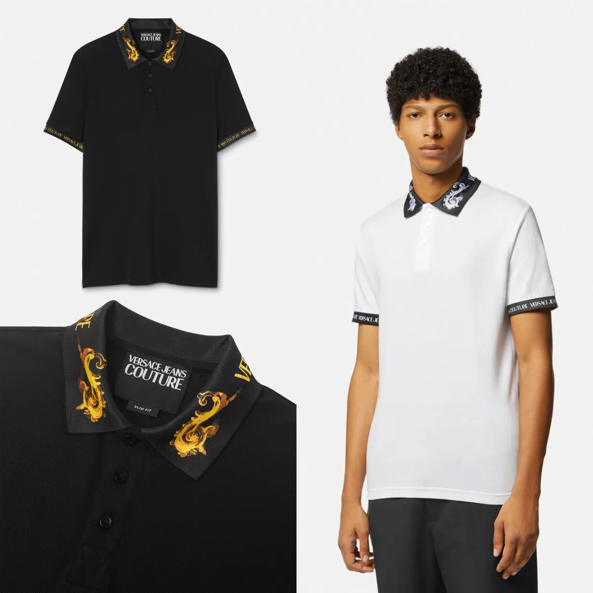 VERSACE JEANS  |Pullovers Stripes Street Style Plain Cotton Short Sleeves