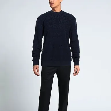 VERSACE  |Pullovers Unisex Wool Street Style U-Neck Long Sleeves Plain