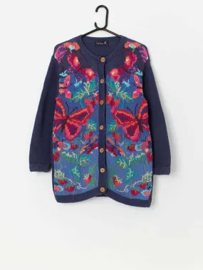 Vintage multicoloured floral cardigan by Tulchan – Small / Medium