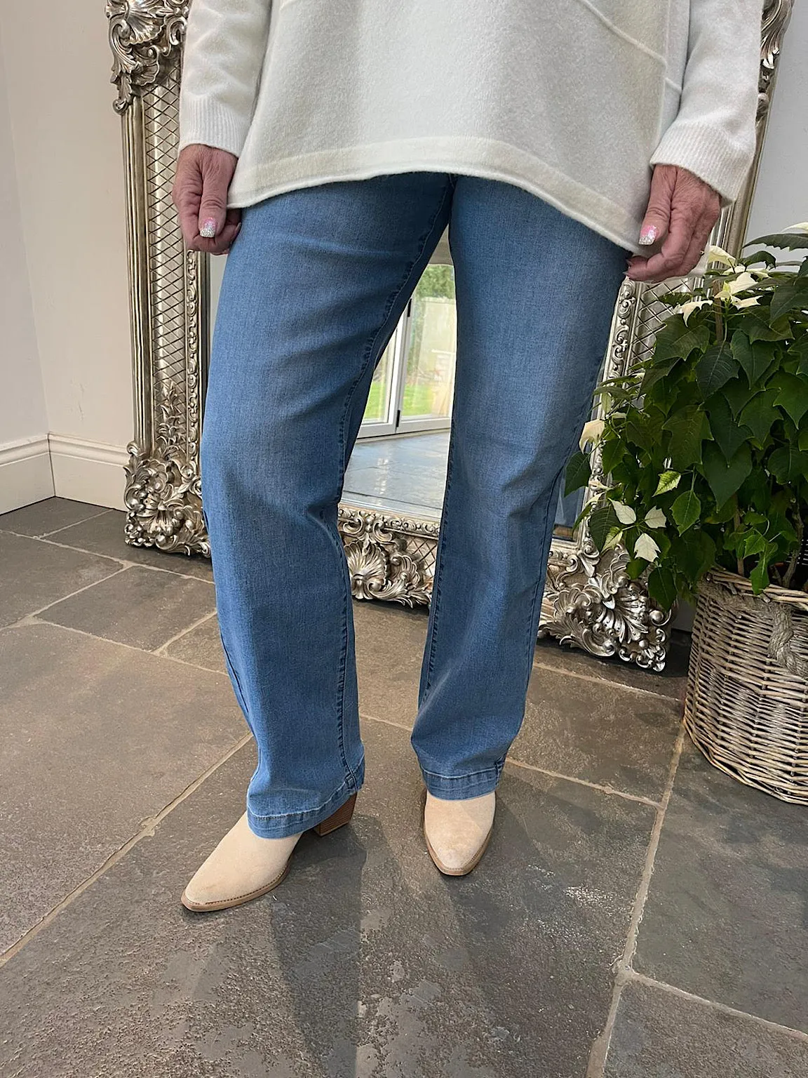 Wide Leg Denim Jeans