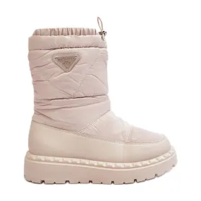 Women's Snow Boots With a Thick Sole, Light Beige Lureta