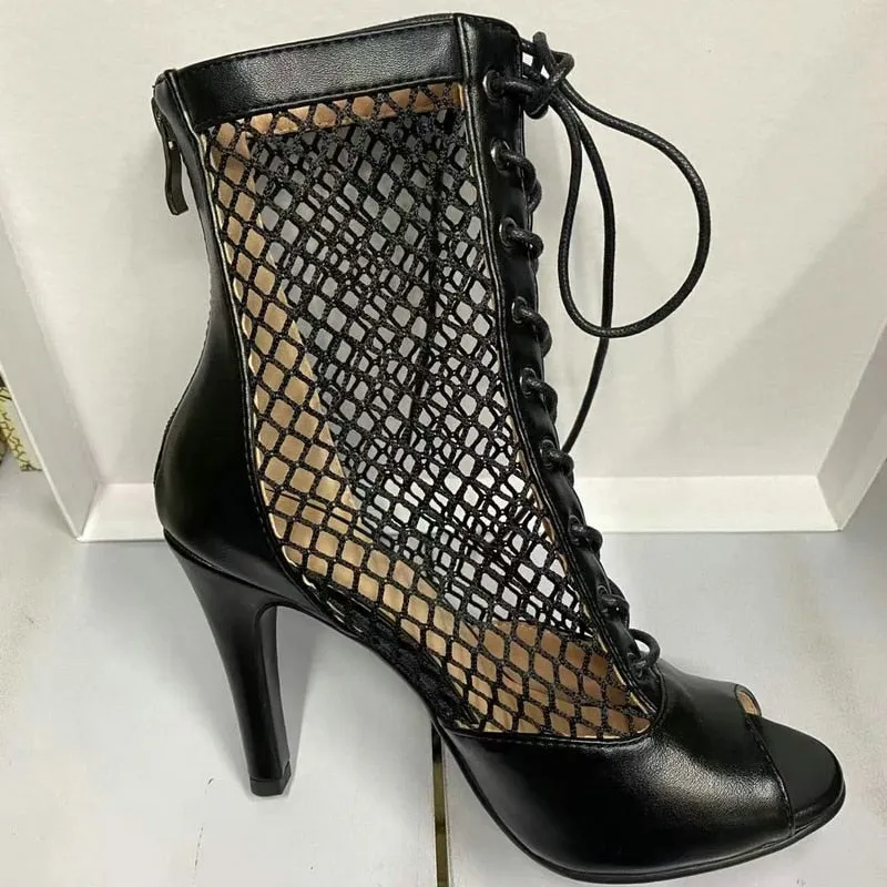 Women's Black Sexy Comfortable Light Soft Zipper High Heels Boots