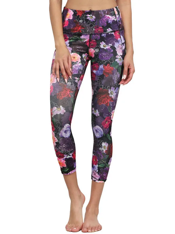 Women's Floral Print Leggings with Inner Pocket/Side Pocket