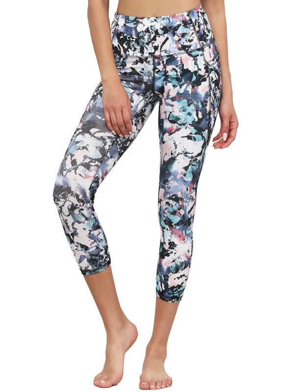 Women's Floral Print Leggings with Inner Pocket/Side Pocket